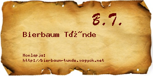 Bierbaum Tünde névjegykártya